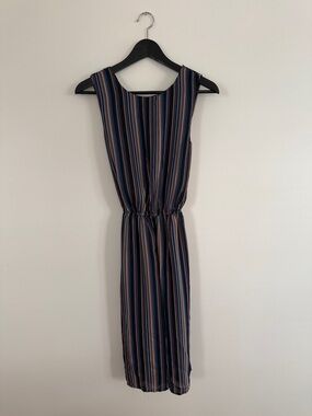 one clothing Navy Multistripe Sleeveless Jumpsuit